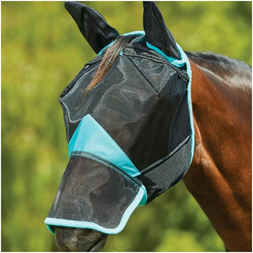 Weatherbeeta Comfitec Deluxe Fine Mesh Fly Mask With Ears & Nose 1006941 - Turquoise